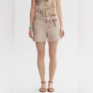 Banana Republic Tie-Front Linen Cotton Shorts, size 12